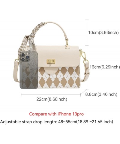 Mini Crossbody Bag for Women Faux Leather Top Handle Handbag Fashion Shoulder Cell Phone Purse Beige-1 $40.49 Shoulder Bags