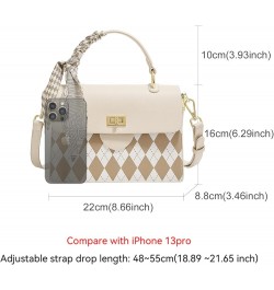 Mini Crossbody Bag for Women Faux Leather Top Handle Handbag Fashion Shoulder Cell Phone Purse Beige-1 $40.49 Shoulder Bags