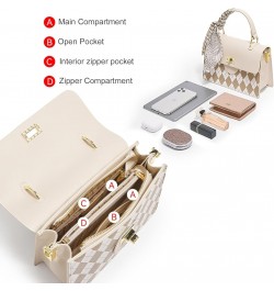 Mini Crossbody Bag for Women Faux Leather Top Handle Handbag Fashion Shoulder Cell Phone Purse Beige-1 $40.49 Shoulder Bags