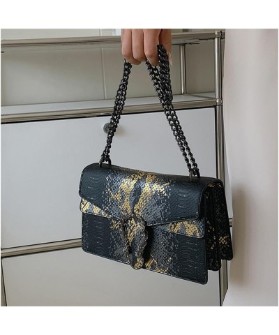 Women Small Satchel Bag Classic Snake Printed PU Leather Shoulder Purse Crossbody Bag with Chain B-grey $22.63 Satchels