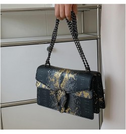 Women Small Satchel Bag Classic Snake Printed PU Leather Shoulder Purse Crossbody Bag with Chain B-grey $22.63 Satchels