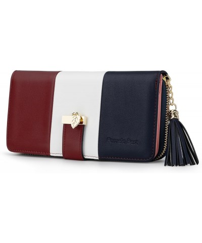 RFID Wallets for Women with Multiple Card Slots and Cellphone Compartment, Womens Wallet (Sunflower) Red/White/Blue $11.18 Wa...