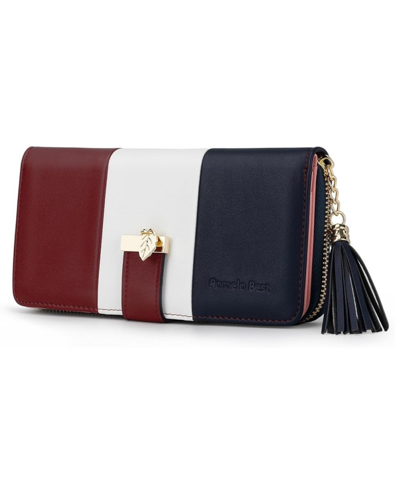 RFID Wallets for Women with Multiple Card Slots and Cellphone Compartment, Womens Wallet (Sunflower) Red/White/Blue $11.18 Wa...