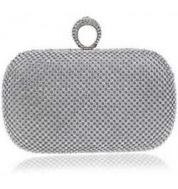 Rhinestone Evening Clutch Silver $16.80 Evening Bags