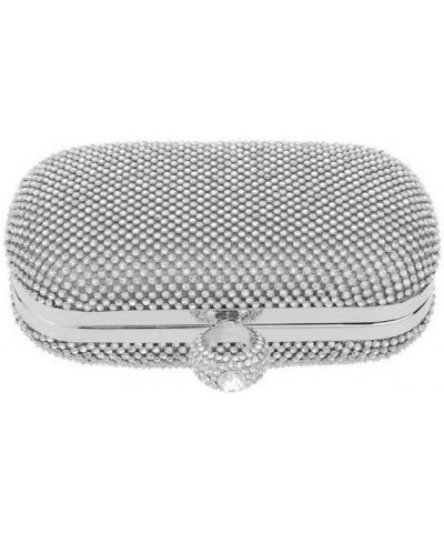 Rhinestone Evening Clutch Silver $16.80 Evening Bags