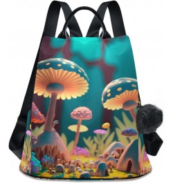 Women Backpack for Travel - Fantastic Mushroom, Anti Theft Casual Daypack Shoulder Bag Purse 15 inches $19.68 Backpacks