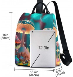 Women Backpack for Travel - Fantastic Mushroom, Anti Theft Casual Daypack Shoulder Bag Purse 15 inches $19.68 Backpacks