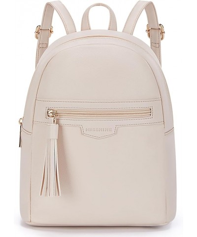 Mini Backpack for Women Small Backpack Purse With Tassel Cute PU Leather Bookbag Fashion Small Casual Daypacks Beige $14.49 B...