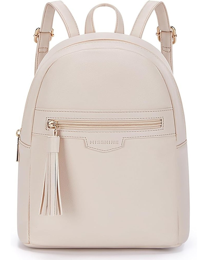 Mini Backpack for Women Small Backpack Purse With Tassel Cute PU Leather Bookbag Fashion Small Casual Daypacks Beige $14.49 B...