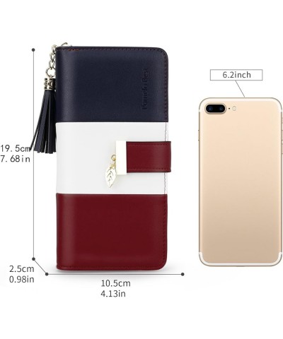 RFID Wallets for Women with Multiple Card Slots and Cellphone Compartment, Womens Wallet (Sunflower) Red/White/Blue $11.18 Wa...