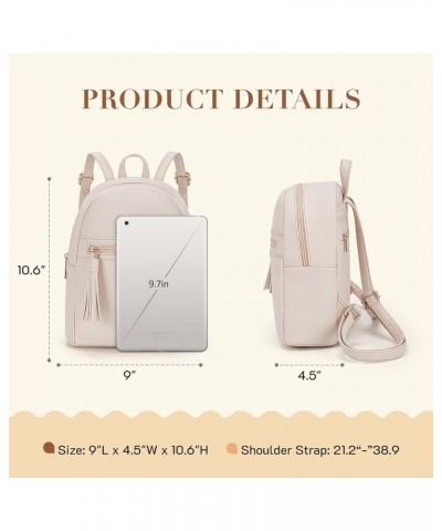 Mini Backpack for Women Small Backpack Purse With Tassel Cute PU Leather Bookbag Fashion Small Casual Daypacks Beige $14.49 B...