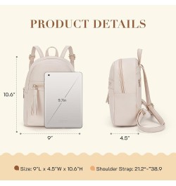 Mini Backpack for Women Small Backpack Purse With Tassel Cute PU Leather Bookbag Fashion Small Casual Daypacks Beige $14.49 B...