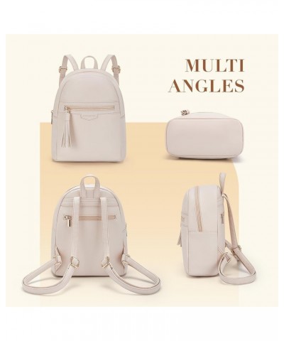 Mini Backpack for Women Small Backpack Purse With Tassel Cute PU Leather Bookbag Fashion Small Casual Daypacks Beige $14.49 B...