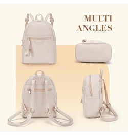 Mini Backpack for Women Small Backpack Purse With Tassel Cute PU Leather Bookbag Fashion Small Casual Daypacks Beige $14.49 B...