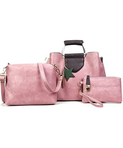 Handbags for Women Shoulder Bags Pendant Tote Satchel Hobo 3pcs Purse Set Grey Pink $33.14 Totes