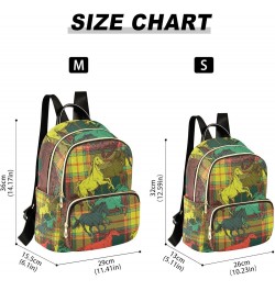 Women Backpack Horse Plaid Anti-Theft Travel Backpack with Luggage Belt Lightweight Handbag Lady Purse Roomy Double Zipper We...