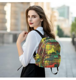 Women Backpack Horse Plaid Anti-Theft Travel Backpack with Luggage Belt Lightweight Handbag Lady Purse Roomy Double Zipper We...