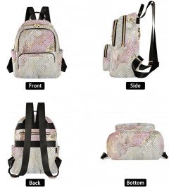 Marble Texture Mini Backpack Fashion Backpack Purse for Women,Handbag Shoulder Bag Casual Daypack, Ladies Gift for College Wo...