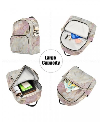 Marble Texture Mini Backpack Fashion Backpack Purse for Women,Handbag Shoulder Bag Casual Daypack, Ladies Gift for College Wo...