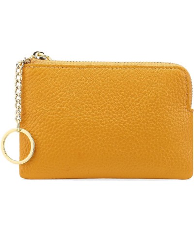 Coin Purse for Women Leather Card Holder Change Pouch Small RFID Blocking Wallet A-Yellow $8.84 Wallets