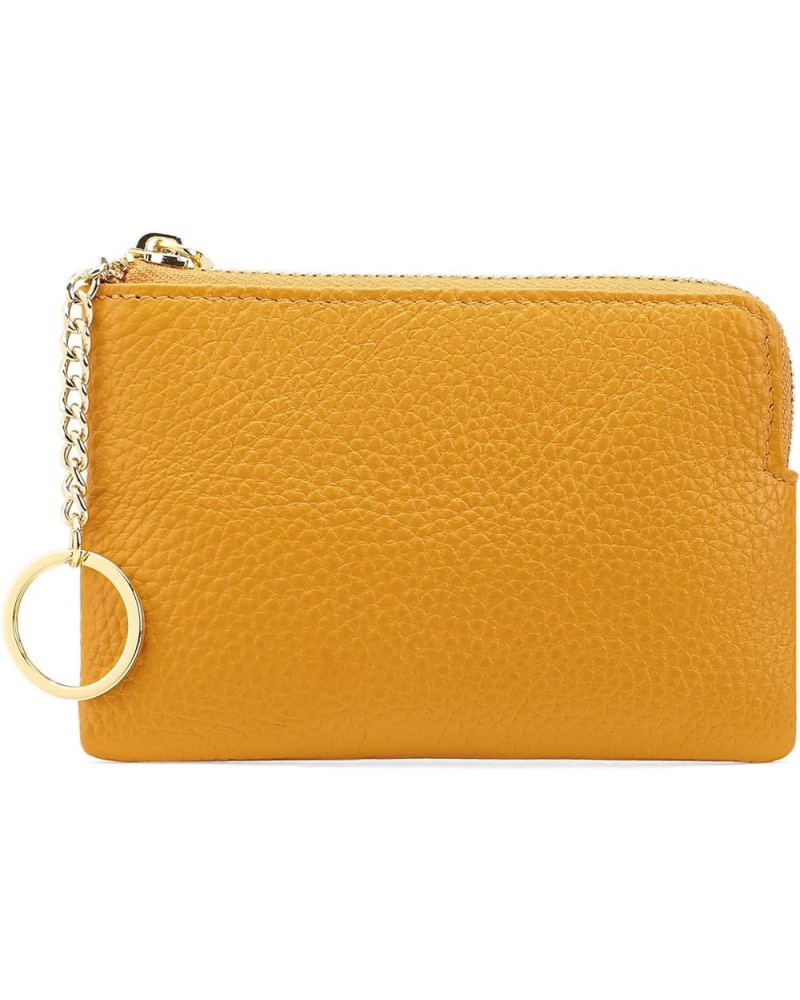 Coin Purse for Women Leather Card Holder Change Pouch Small RFID Blocking Wallet A-Yellow $8.84 Wallets