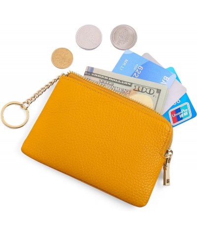 Coin Purse for Women Leather Card Holder Change Pouch Small RFID Blocking Wallet A-Yellow $8.84 Wallets