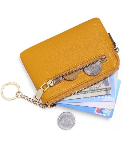 Coin Purse for Women Leather Card Holder Change Pouch Small RFID Blocking Wallet A-Yellow $8.84 Wallets