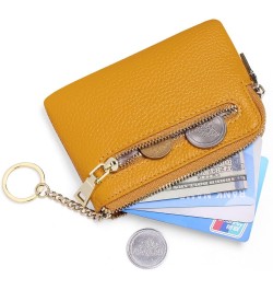 Coin Purse for Women Leather Card Holder Change Pouch Small RFID Blocking Wallet A-Yellow $8.84 Wallets