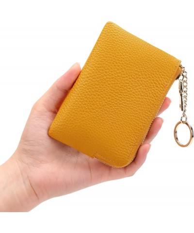 Coin Purse for Women Leather Card Holder Change Pouch Small RFID Blocking Wallet A-Yellow $8.84 Wallets