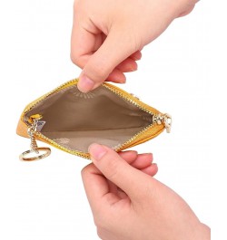 Coin Purse for Women Leather Card Holder Change Pouch Small RFID Blocking Wallet A-Yellow $8.84 Wallets