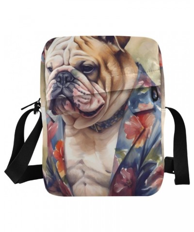 Dog Dress Aloha Sling Bag Zipper Closure Crossbody Messenger Bags Purse with Card Phone Passport Compartment 6.6×9.4×2.5 inch...