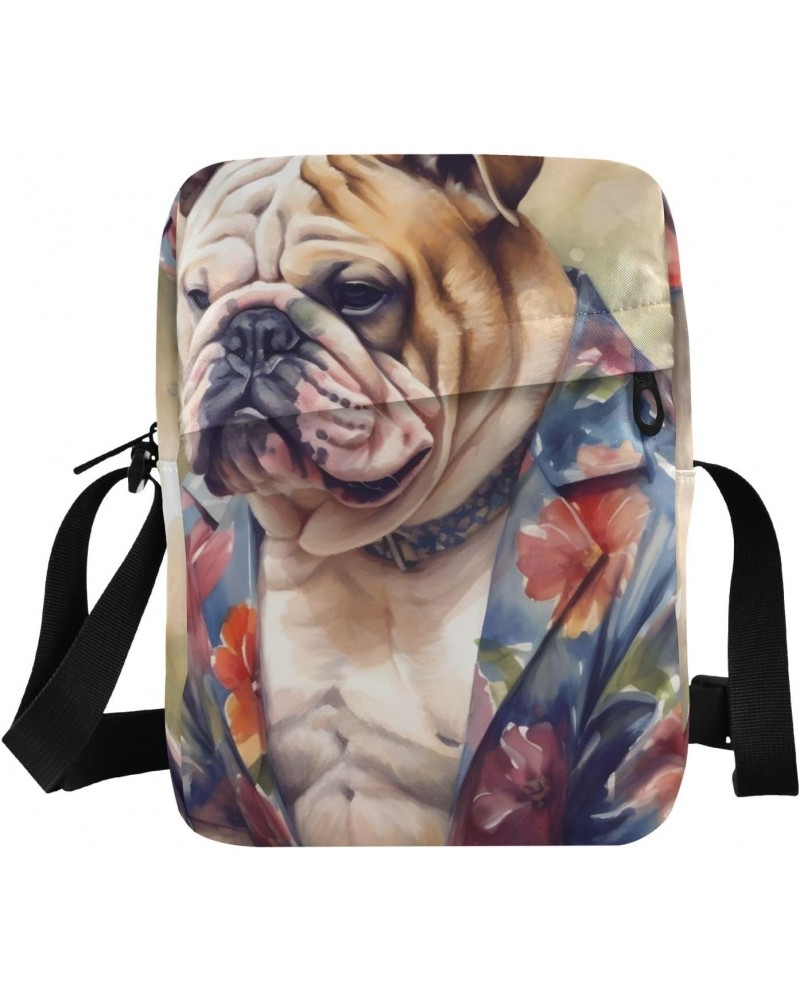 Dog Dress Aloha Sling Bag Zipper Closure Crossbody Messenger Bags Purse with Card Phone Passport Compartment 6.6×9.4×2.5 inch...