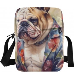 Dog Dress Aloha Sling Bag Zipper Closure Crossbody Messenger Bags Purse with Card Phone Passport Compartment 6.6×9.4×2.5 inch...