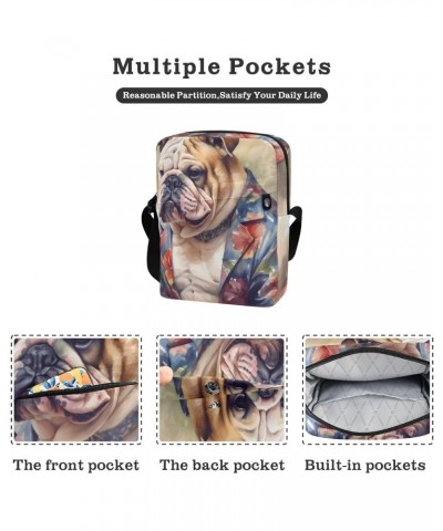 Dog Dress Aloha Sling Bag Zipper Closure Crossbody Messenger Bags Purse with Card Phone Passport Compartment 6.6×9.4×2.5 inch...