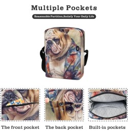 Dog Dress Aloha Sling Bag Zipper Closure Crossbody Messenger Bags Purse with Card Phone Passport Compartment 6.6×9.4×2.5 inch...