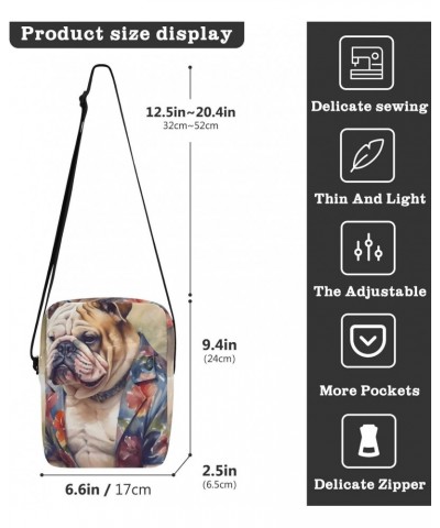 Dog Dress Aloha Sling Bag Zipper Closure Crossbody Messenger Bags Purse with Card Phone Passport Compartment 6.6×9.4×2.5 inch...