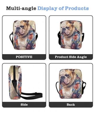 Dog Dress Aloha Sling Bag Zipper Closure Crossbody Messenger Bags Purse with Card Phone Passport Compartment 6.6×9.4×2.5 inch...