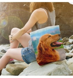 Dog Retriever - Tote Bag - Picture Photography Shopping Gym Work - 16x16 Inch (D41D8) $20.97 Totes