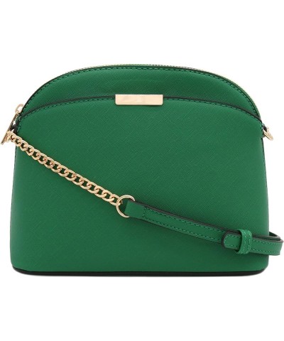 Saffiano Small Dome Crossbody bag with Chain Strap Kelly Green $13.63 Crossbody Bags