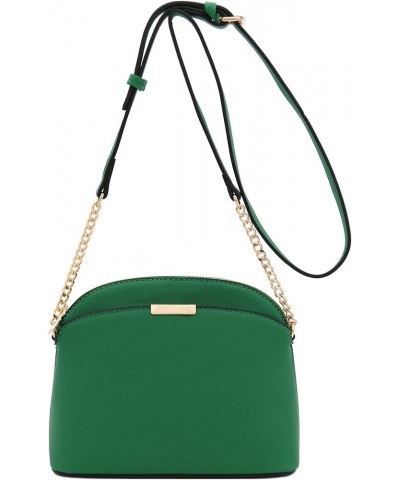 Saffiano Small Dome Crossbody bag with Chain Strap Kelly Green $13.63 Crossbody Bags