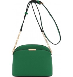 Saffiano Small Dome Crossbody bag with Chain Strap Kelly Green $13.63 Crossbody Bags