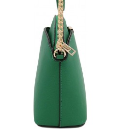 Saffiano Small Dome Crossbody bag with Chain Strap Kelly Green $13.63 Crossbody Bags