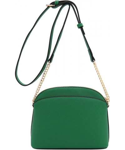 Saffiano Small Dome Crossbody bag with Chain Strap Kelly Green $13.63 Crossbody Bags