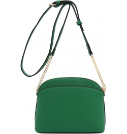 Saffiano Small Dome Crossbody bag with Chain Strap Kelly Green $13.63 Crossbody Bags