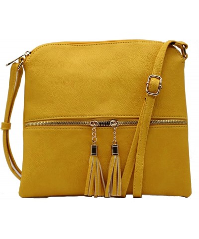 Medium Crossbody Bag for Women | Shoulder Handbags for Women with Multiple Compartments | PU Leather Yellow $9.68 Crossbody Bags