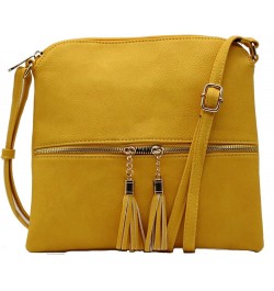 Medium Crossbody Bag for Women | Shoulder Handbags for Women with Multiple Compartments | PU Leather Yellow $9.68 Crossbody Bags