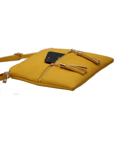 Medium Crossbody Bag for Women | Shoulder Handbags for Women with Multiple Compartments | PU Leather Yellow $9.68 Crossbody Bags