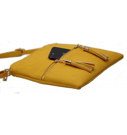 Medium Crossbody Bag for Women | Shoulder Handbags for Women with Multiple Compartments | PU Leather Yellow $9.68 Crossbody Bags