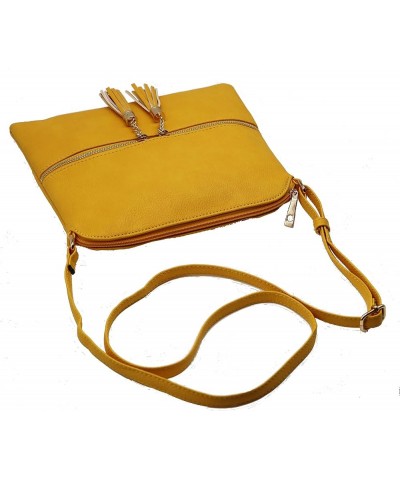 Medium Crossbody Bag for Women | Shoulder Handbags for Women with Multiple Compartments | PU Leather Yellow $9.68 Crossbody Bags