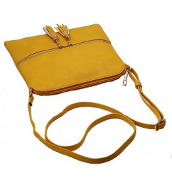 Medium Crossbody Bag for Women | Shoulder Handbags for Women with Multiple Compartments | PU Leather Yellow $9.68 Crossbody Bags